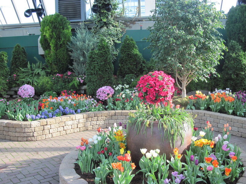 Flower Garden in Greenhouse — Green