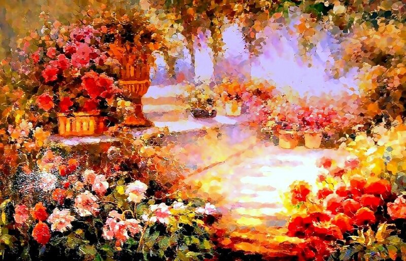 Flower Garden Path — Red