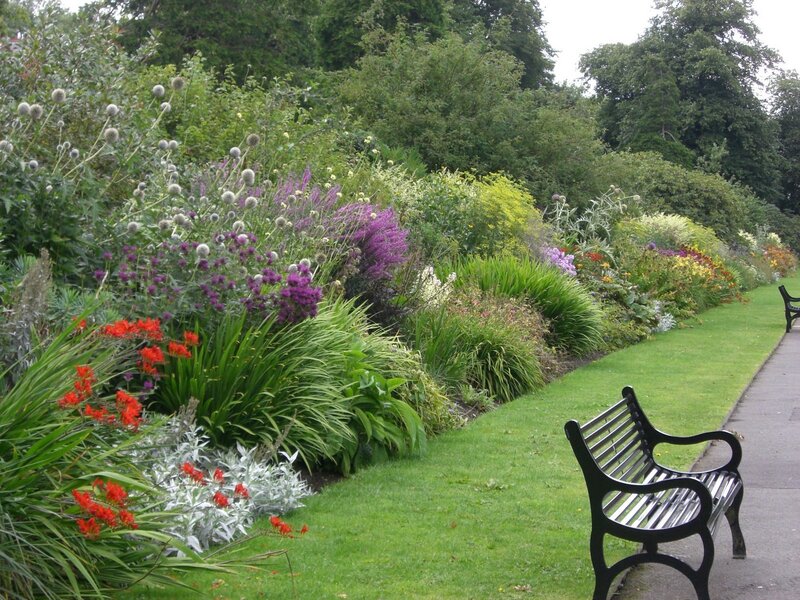 Flower Garden with Benches