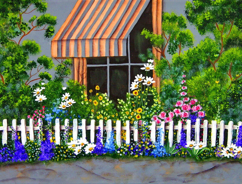 Flower Garden with Fence