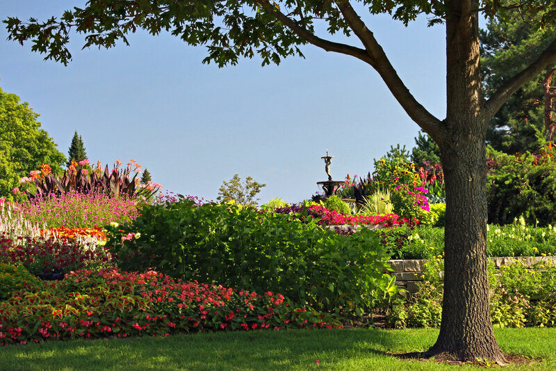 Flower Garden with Fountain