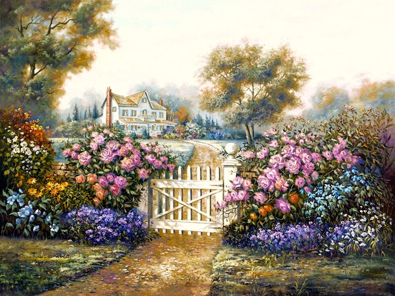Flower Garden with Gate