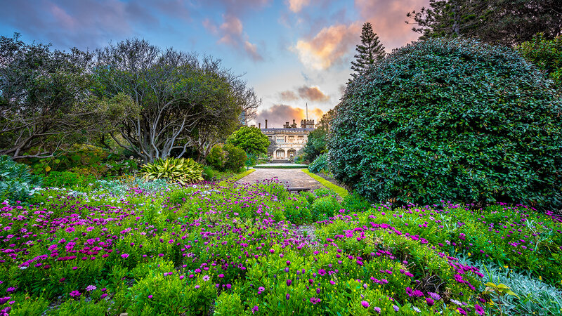 Flower Garden with Mansion