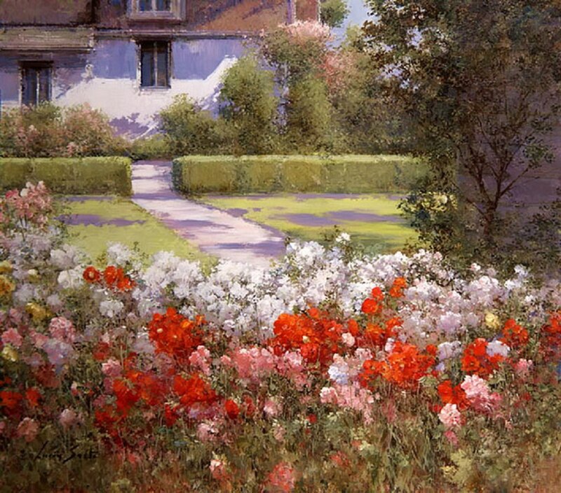 Flower Garden with Path — Red