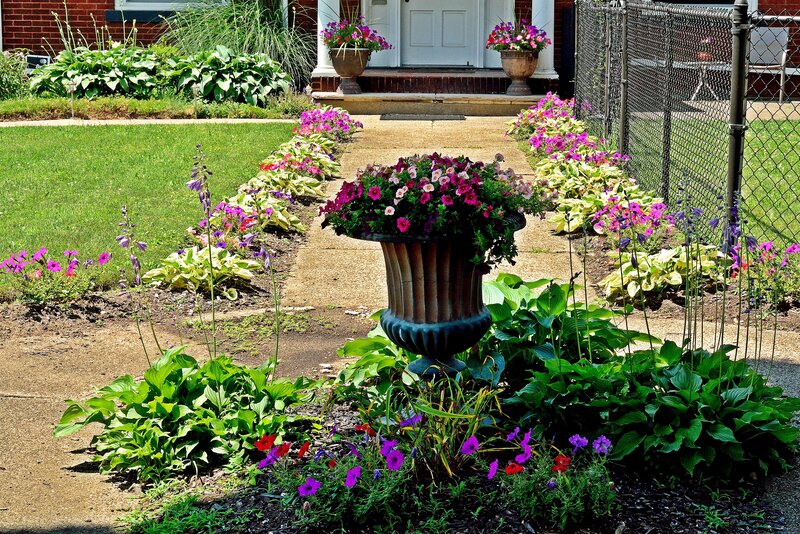 Flower Garden with Pathway