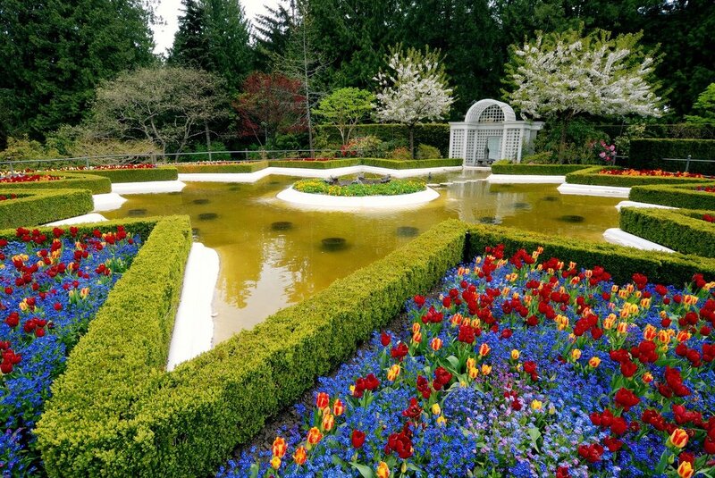 Flower Garden with Pond — Green