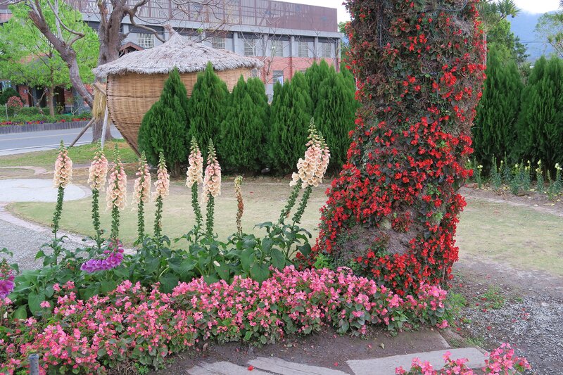 Flower Garden with Red Vines