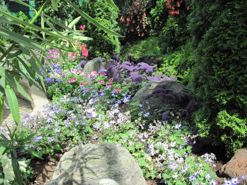 Flower Garden with Rocks — Green, Serene, Afternoon