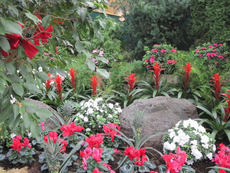 Flower Garden with Rocks — Green, Serene