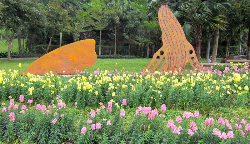 Flower Garden with Sculptures