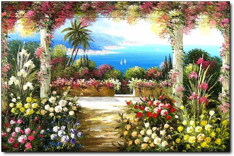 Flower Garden with Sea View