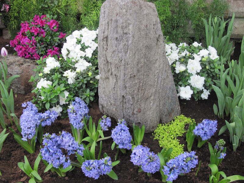 Flower Garden with Stone