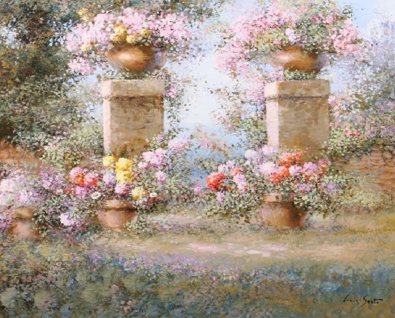 Flower Garden with Urns
