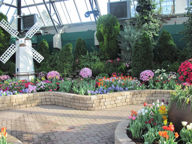 Flower Garden with Windmill — Green