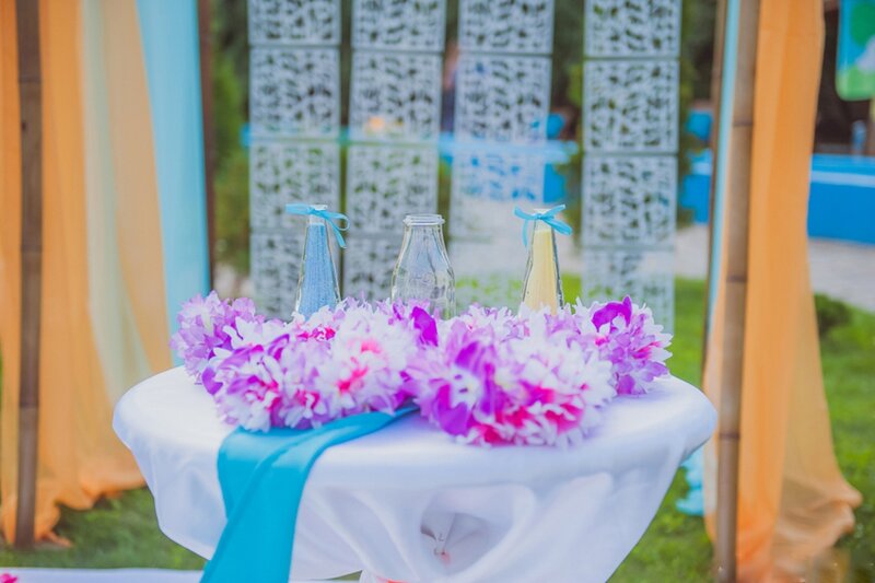 Flower Garlands on Table
