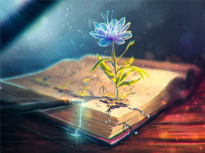 Flower Growing from Book