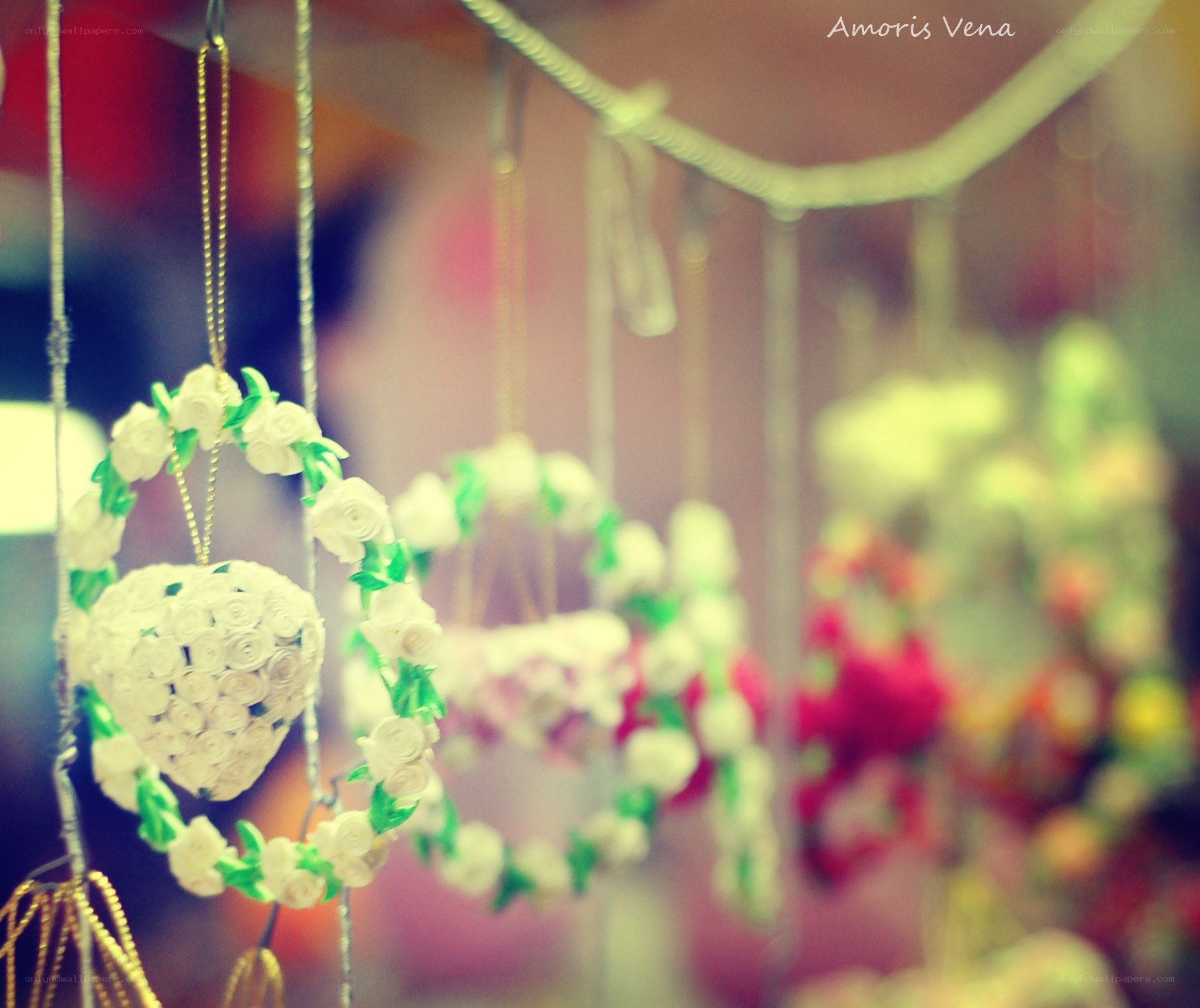 flower heart ornaments