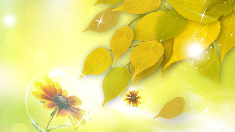 Flower in a Bubble — Yellow