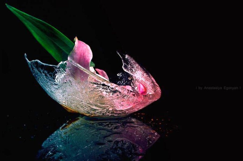 Flower in Ice Sculpture