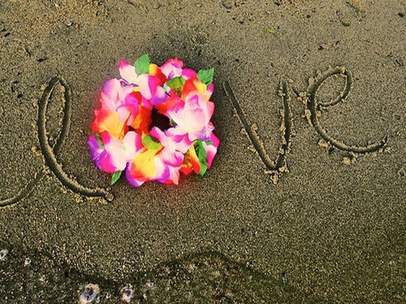 Flower Lei on Sand