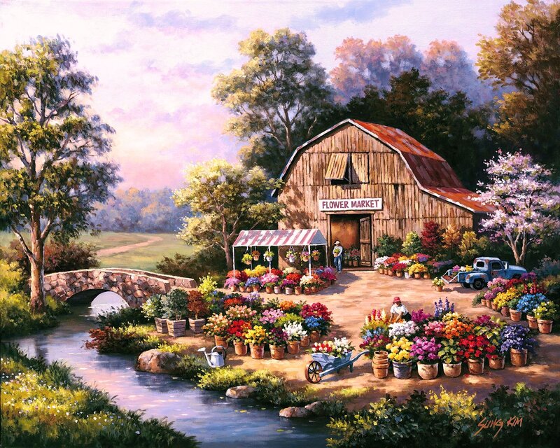 Flower Market at Barn — Green