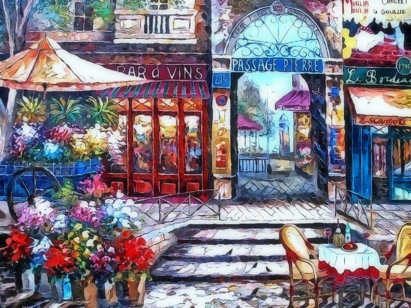 Flower Market in Alley — Red