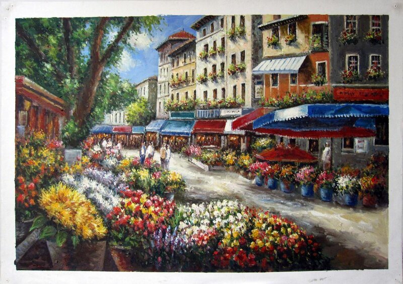 Flower Market in Town — Yellow
