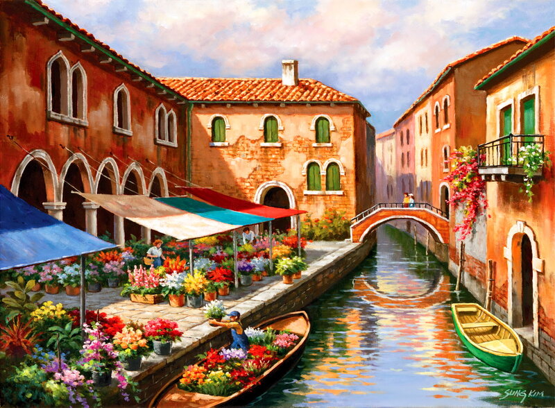 Flower Market on Canal