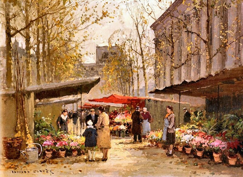 Flower Market Scene
