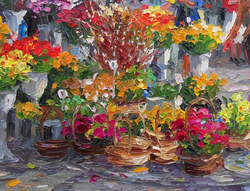 Flower Market Stall — Red