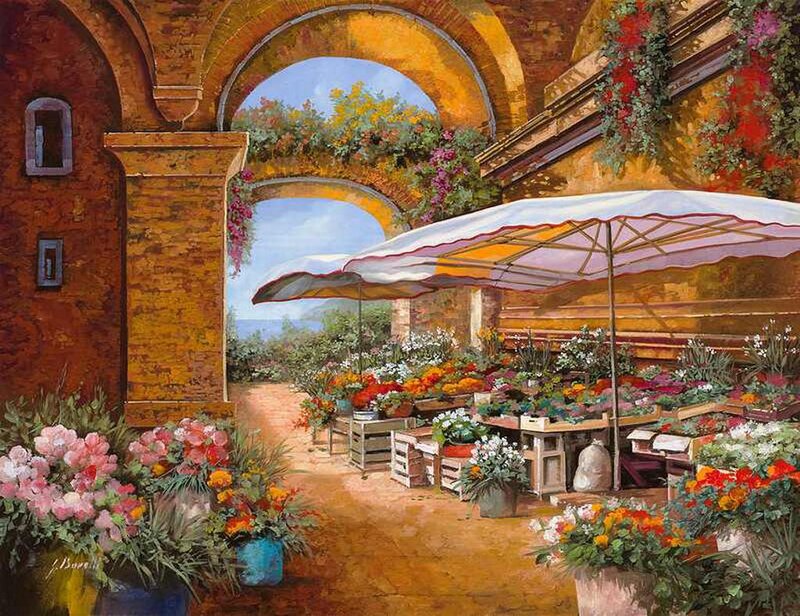 Flower Market under Arches — Yellow