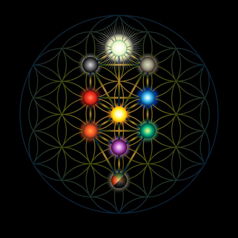 Flower of Life with chakras