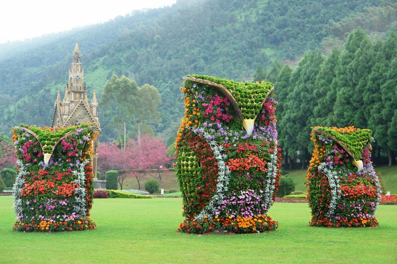 Flower Owl Sculptures