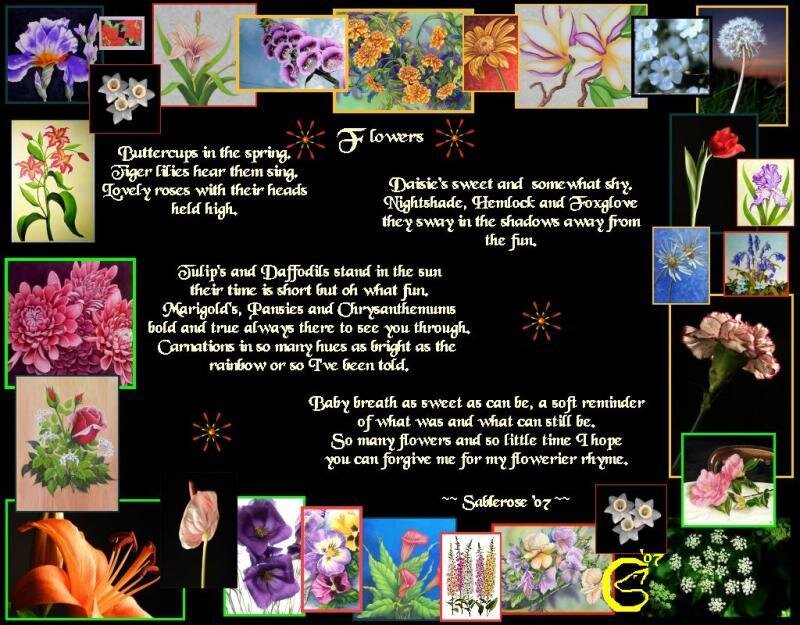 Flower poem collage