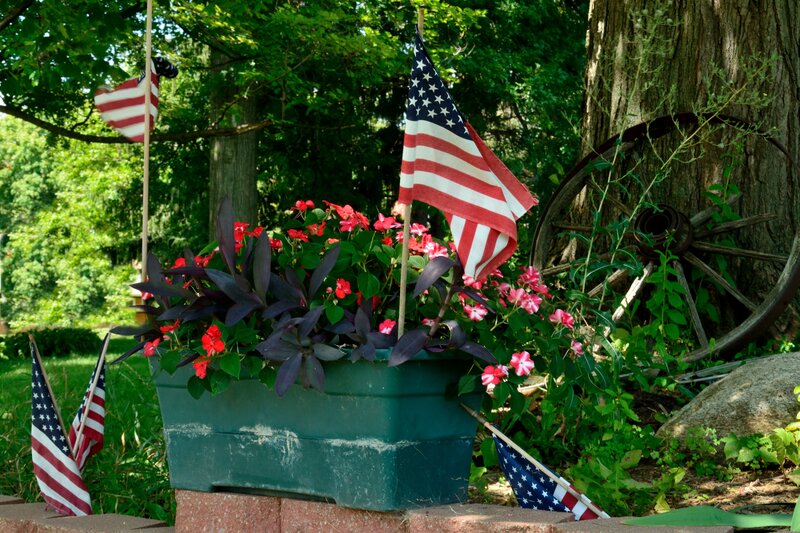 Flower Pot with Flags