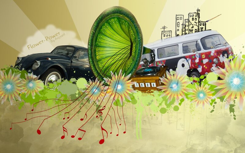 Flower Power Music Collage