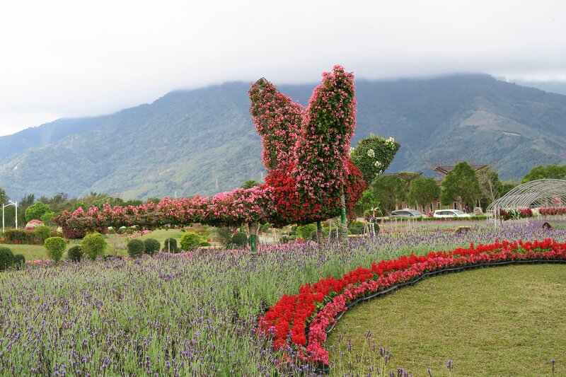 Flower Sculpture in Garden — Purple
