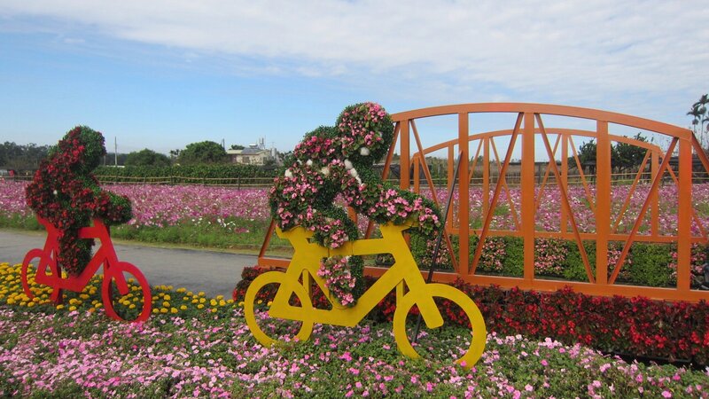 Flower Sculptures on Bikes