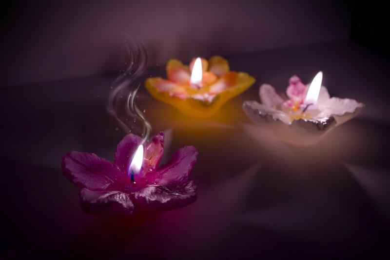 Flower-shaped Candles — Purple