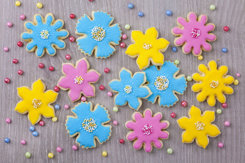 Flower-shaped Cookies — Blue