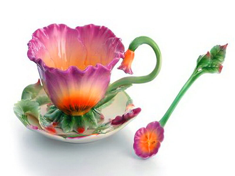 Flower-shaped Tea Cup — Purple