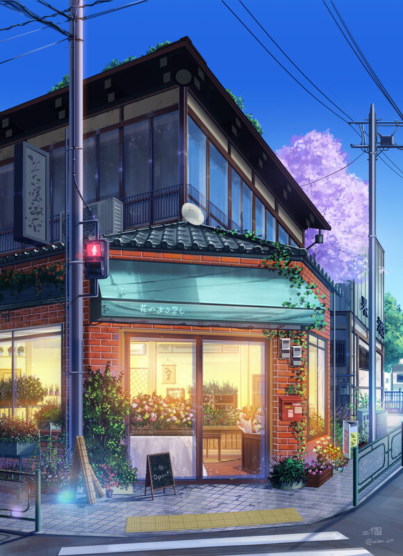 Flower Shop at Street Corner