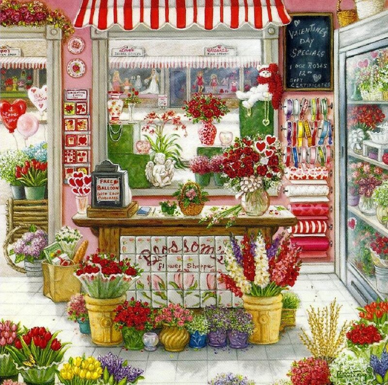 Flower Shop Display — Red
