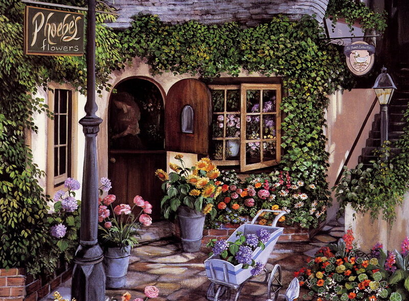 Flower Shop Exterior — Green, Serene