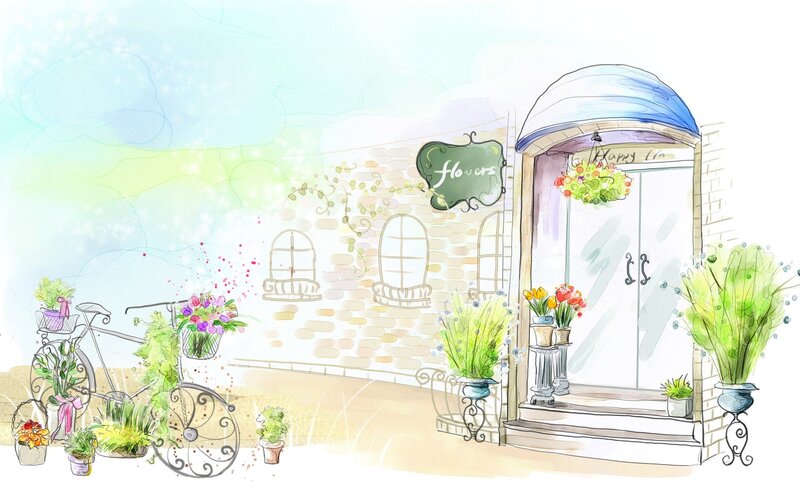 Flower shop illustration