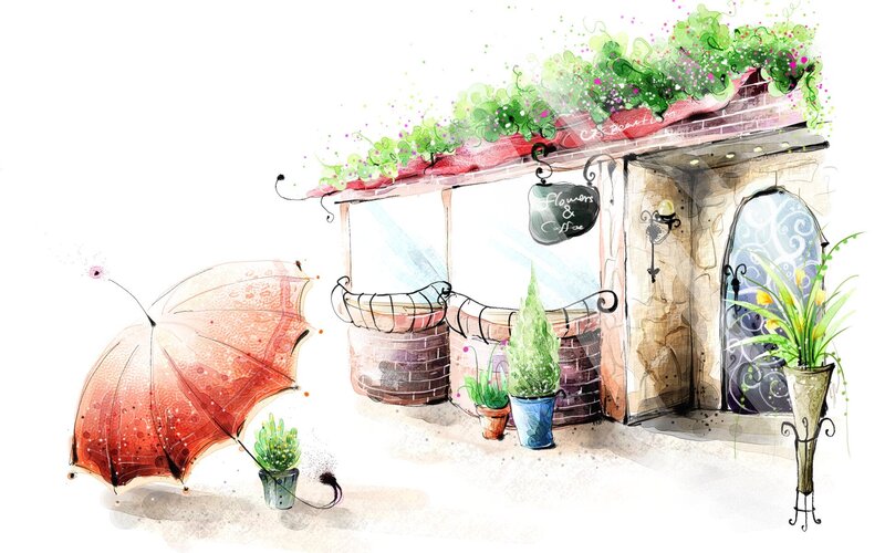 Flower Shop Storefront — Green