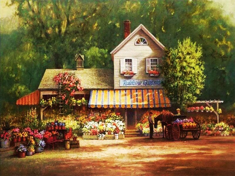 Flower Shop with Cart