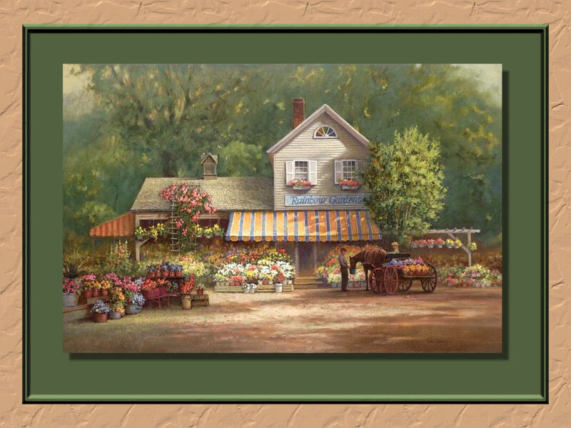 Flower Shop with Horse Cart