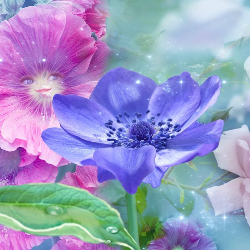 Flower with Face — Purple