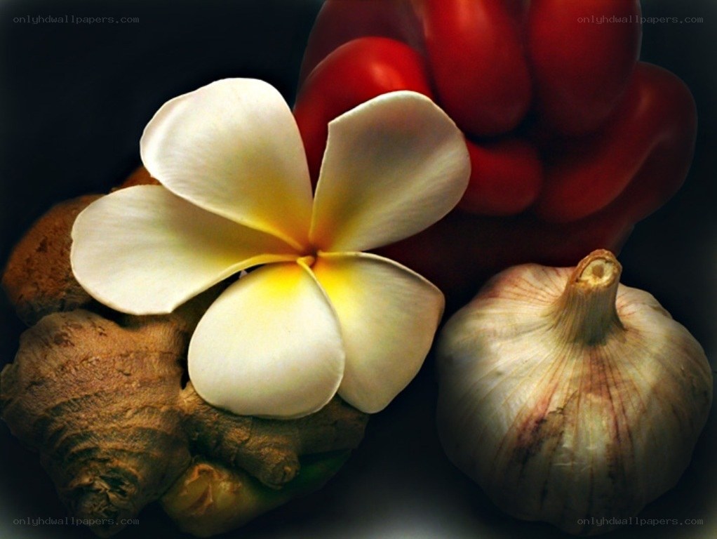 flower with garlic and ginger